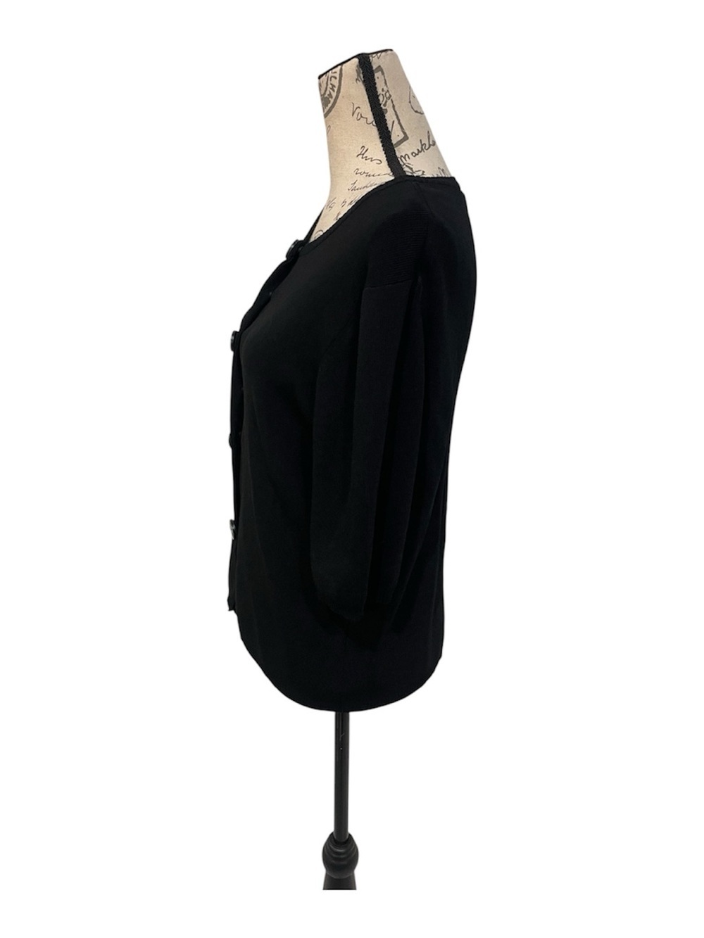 Josephine Chaus Black Knit Button Front Cardigan Top Size Small - Picture 3 of 9